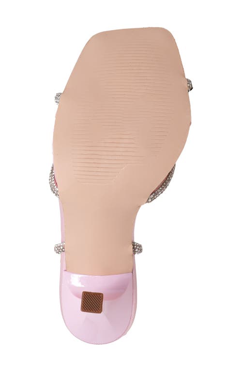 Chase & Chloe Chase And Chloe Rhinestone Ankle Strap Sandal In Pink Fabric