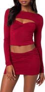 EDIKTED Lara Cut Out Twist Front Top