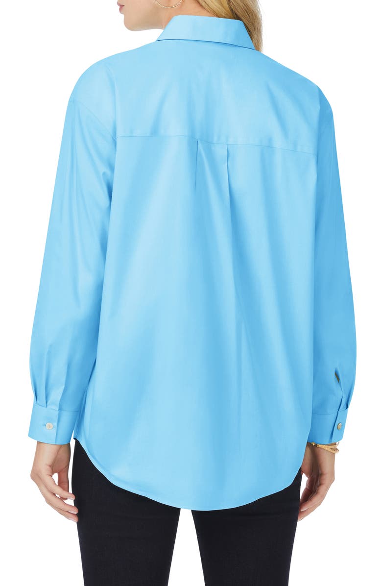 Foxcroft Lacey Non-Iron Popover Tunic Top, Alternate, color, Baltic Blu