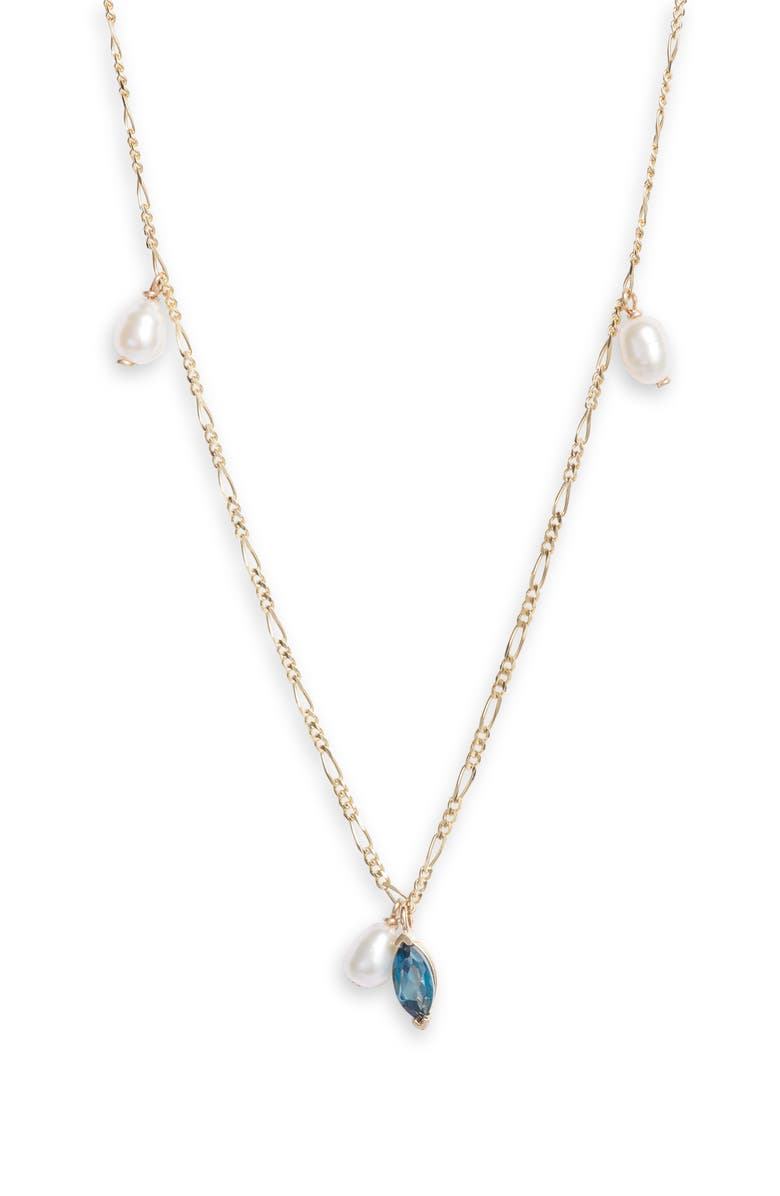 Poppy Finch Keshi Pearl & Topaz Charm Necklace, Main, color,