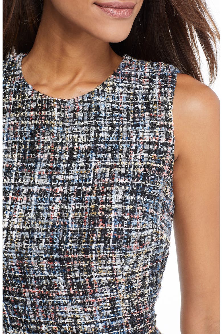 Katherine Fantasy Bouclé Fit & Flare Dress, Alternate, color, BLUE