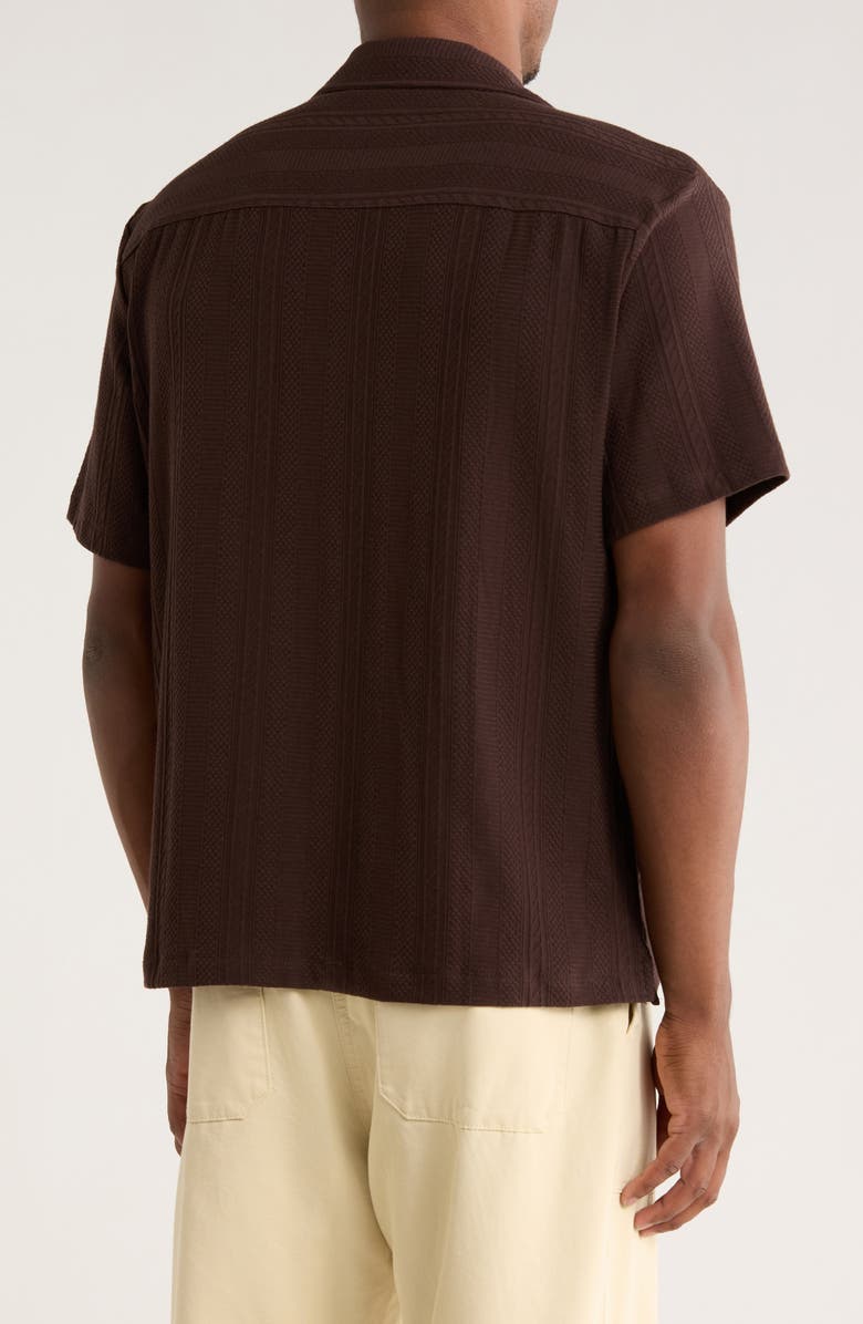 Cactus Man Texture Knit Camp Shirt, Alternate, color, Choc