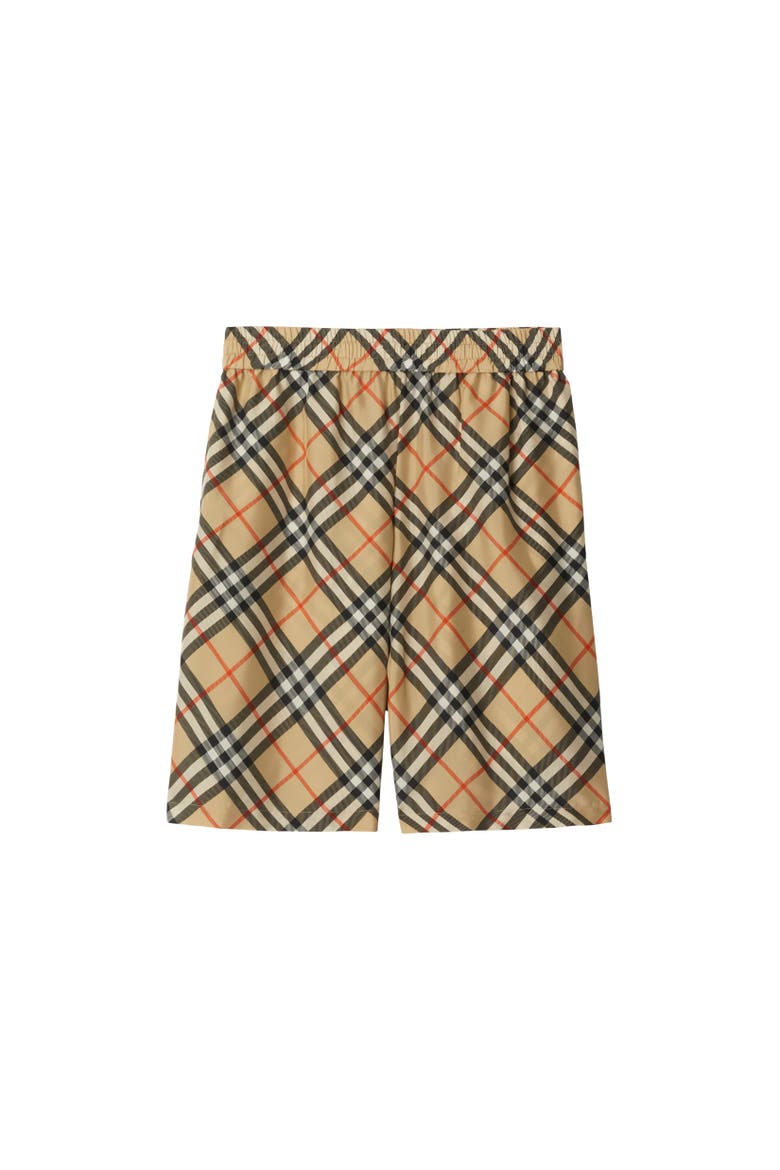 Check Silk Shorts, Alternate, color, Sand beige