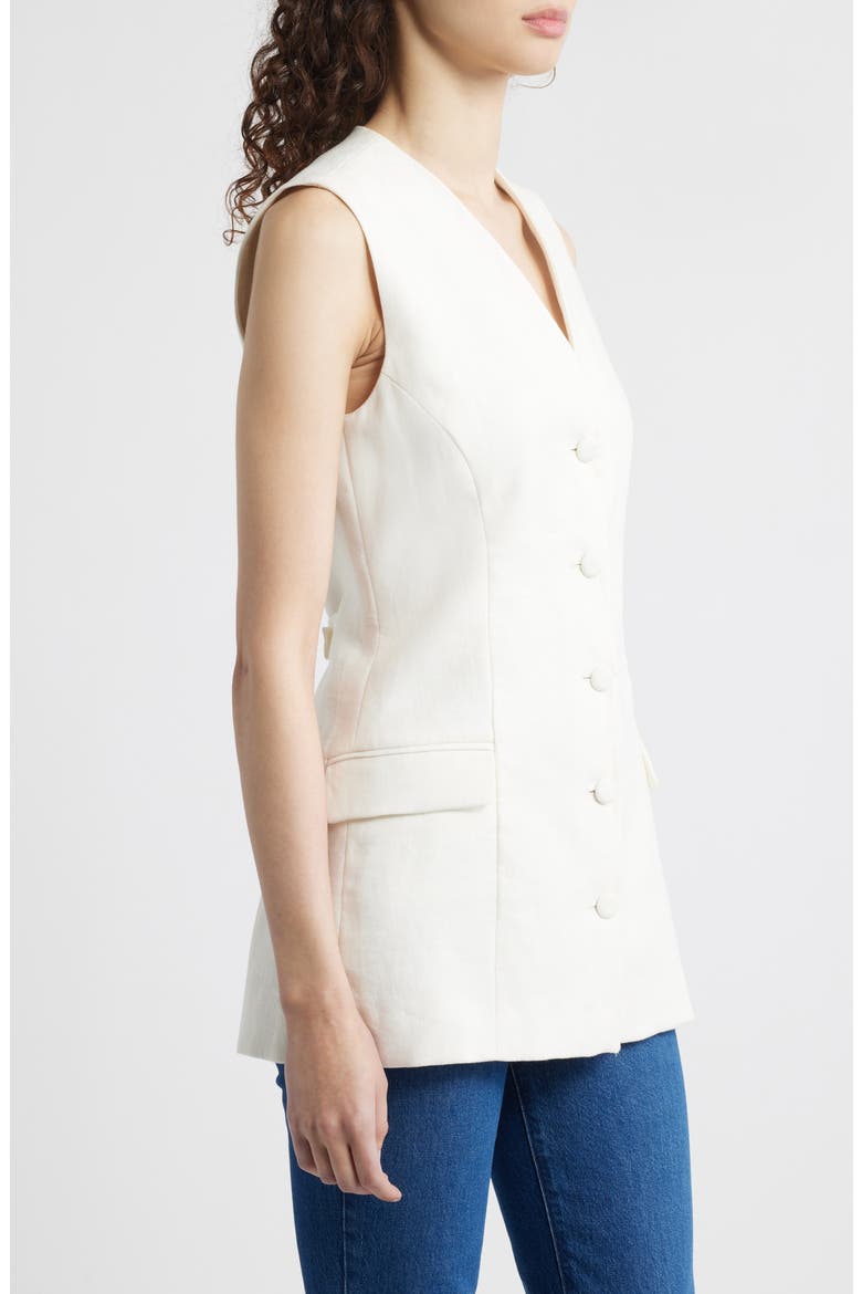 Eloise Linen Vest, Alternate, color, WHITE