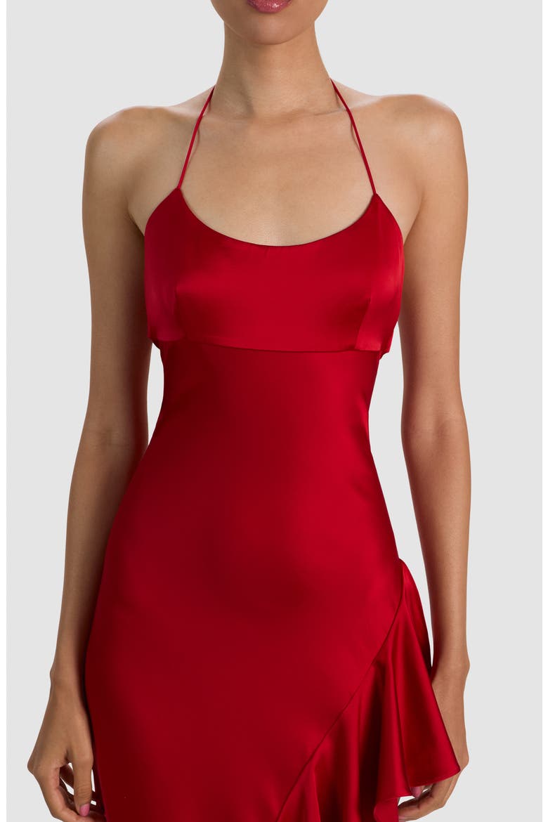 Palma Asymmetrical Ruffle Gown, Alternate, color, HIBISCUS