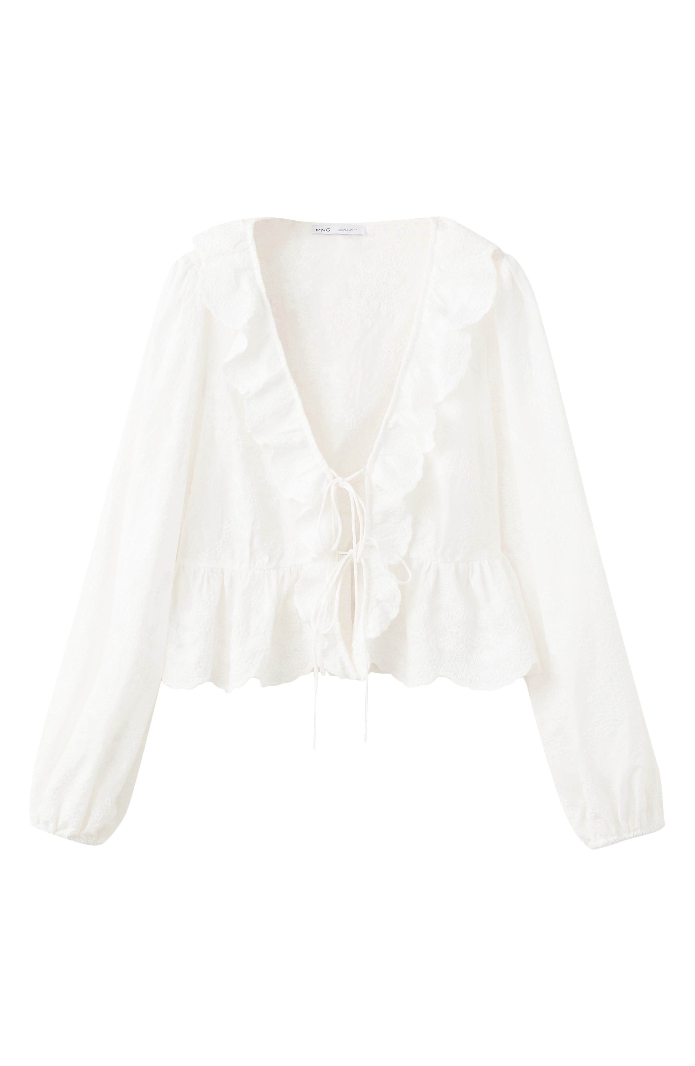 MANGO Ruffle Stitch Top (Women) | Nordstromrack