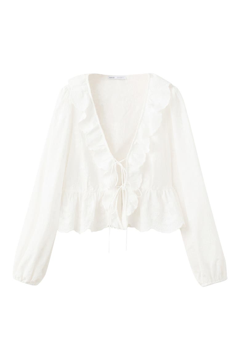 Ruffle Stitch Top, Alternate, color, OFF WHITE