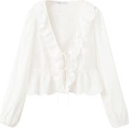 MANGO Ruffle Stitch Top