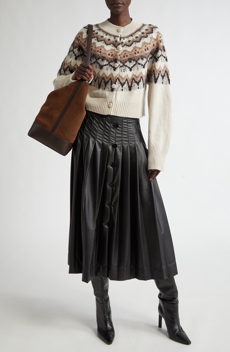 Altuzarra Barnum Wool Blend Fair Isle Cardigan, Alternate, color, 