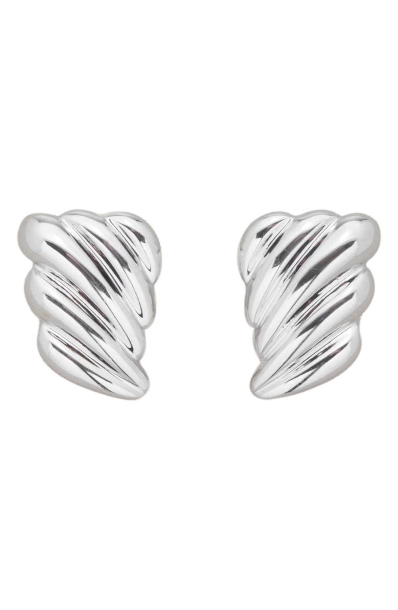 st. Moran Fluted Statement Drop Earrings, Main, color, Silver