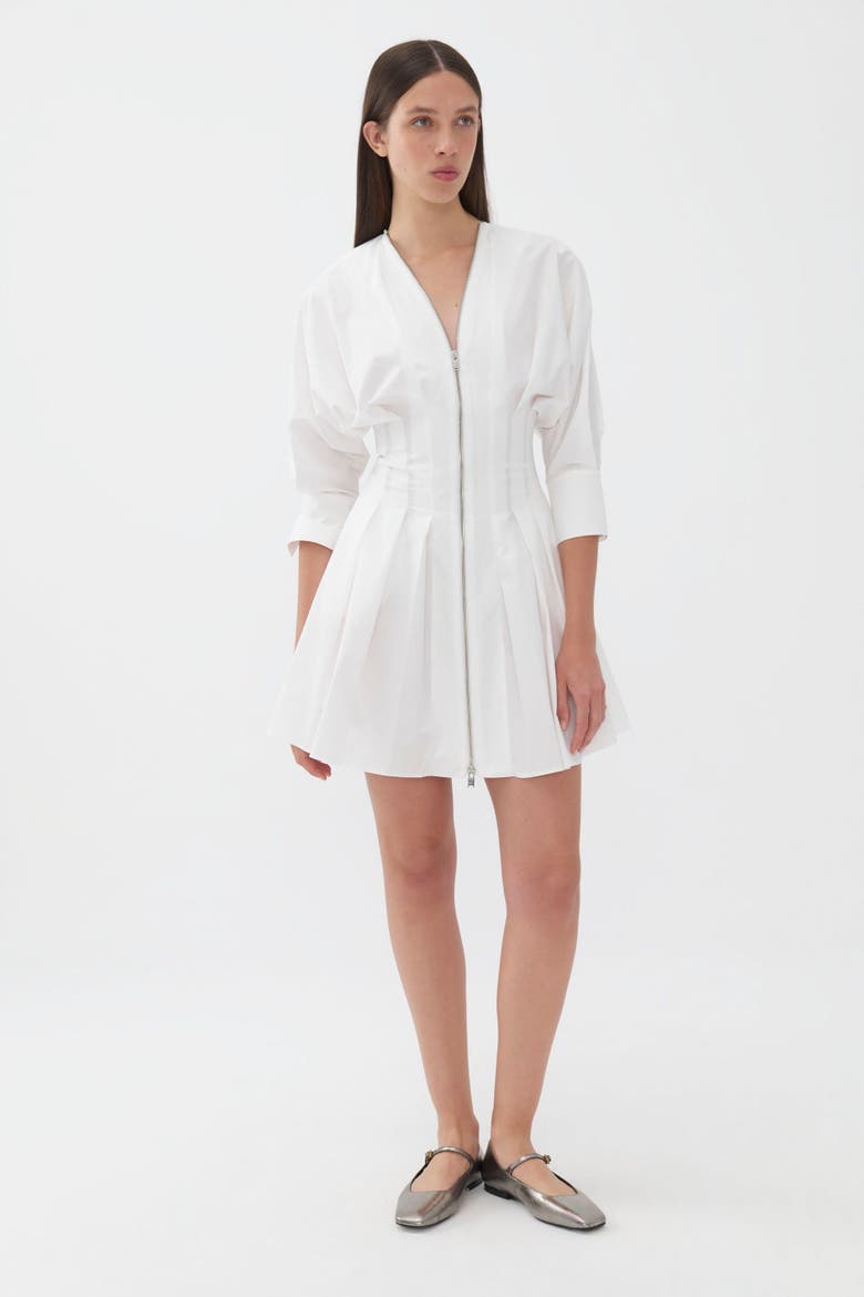 Zippered Dress, Main, color, White