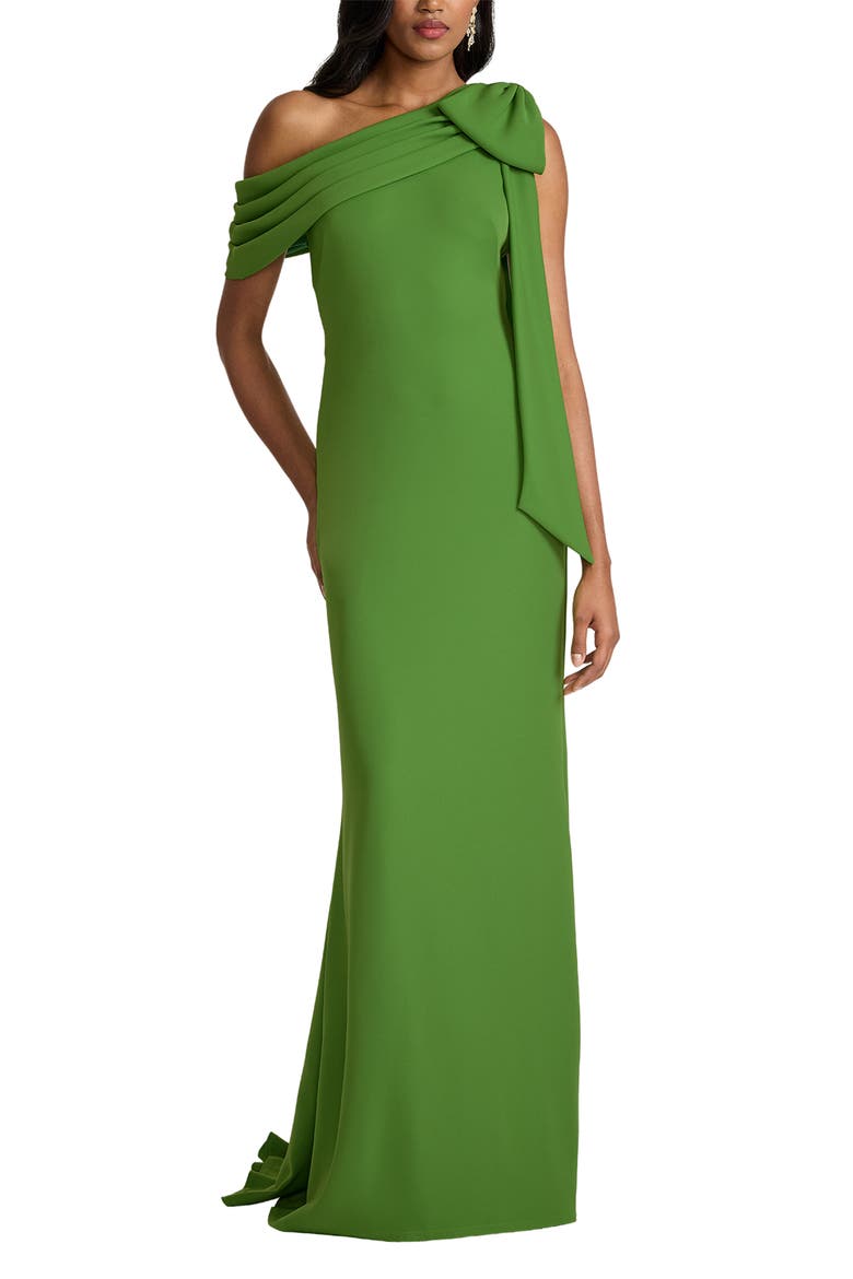 Tadashi Shoji One-Shoulder Crepe Column Gown (Women) | Nordstrom