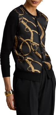 Lauren Ralph Lauren Belt Print Cardigan