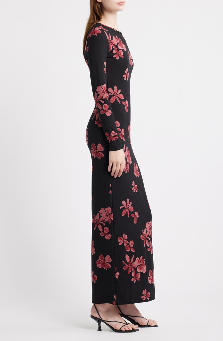 Reformation Tommie Long Sleeve Jersey Dress, Alternate, color, Sydney