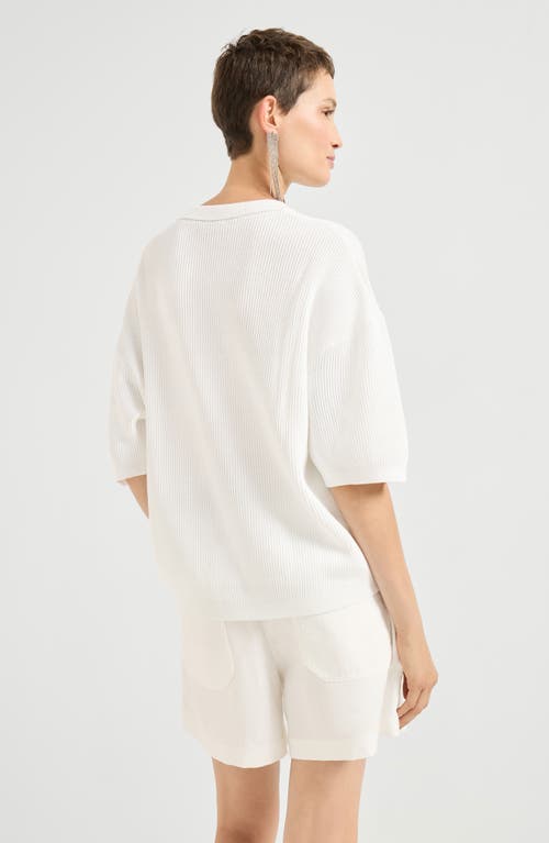 Brunello Cucinelli English Rib Knit Sweater In Neutral