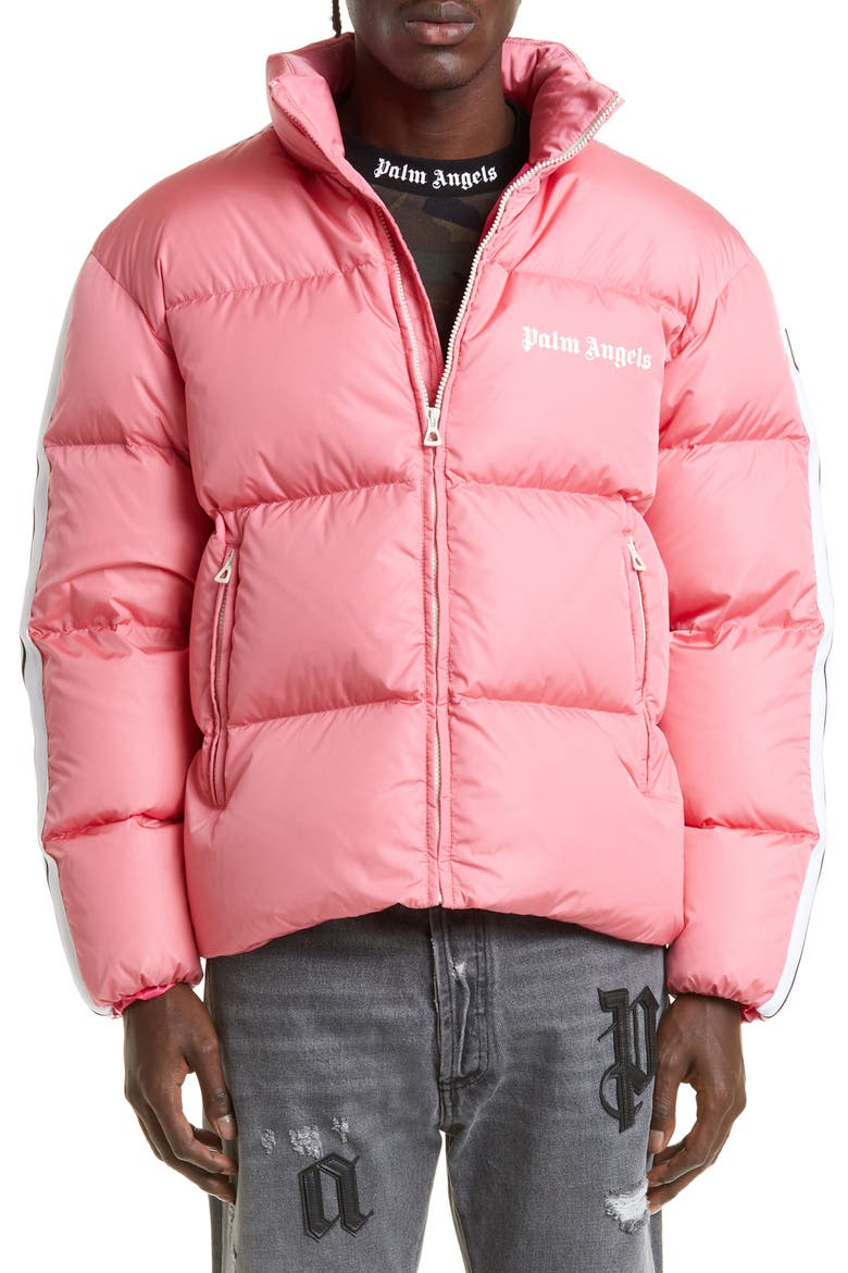 Down Classic Track Jacket, Main, color, PINK WHITE
