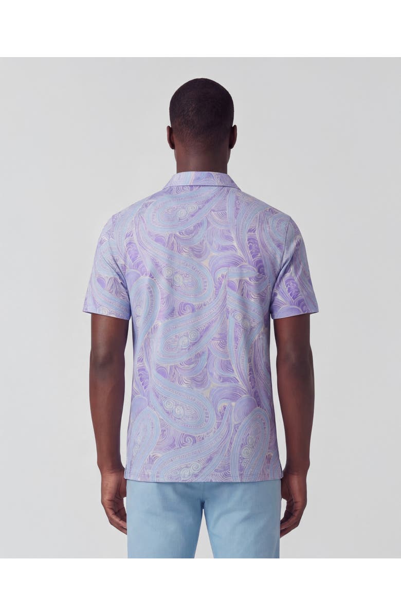 Lords of Harlech Marakesh Paisley Mens Wool Johnny Collar Polo, Alternate, color, Marakesh Paisley Helio