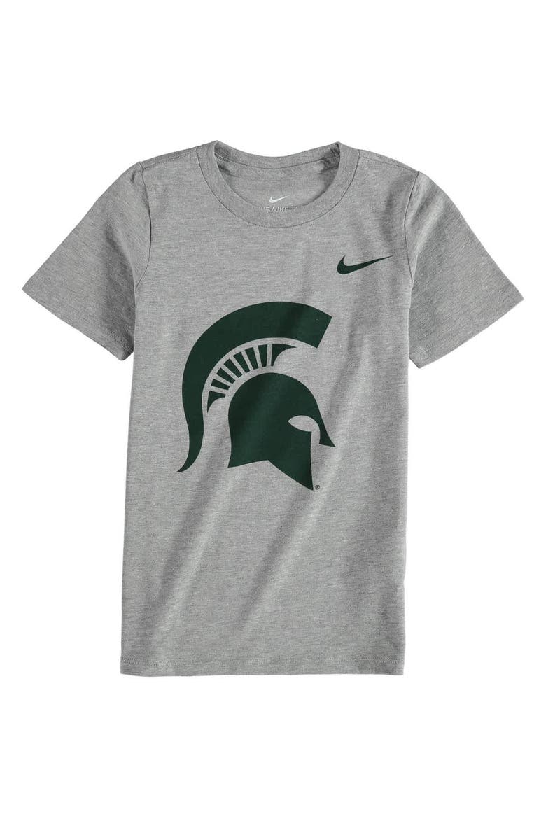 Preschool Nike Charcoal Michigan State Spartans Logo T-Shirt, Main, color, Heather Gray