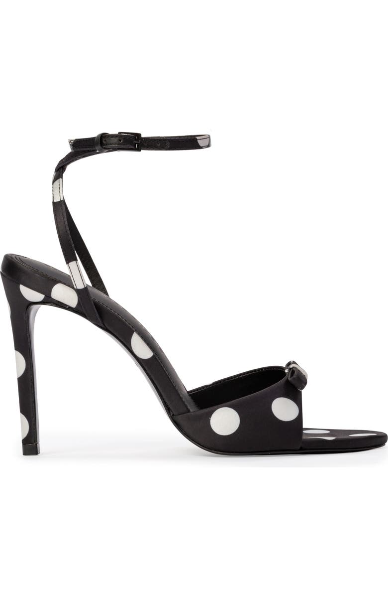 BLACK SUEDE STUDIO Albie 100 Sandal, Main, color, Black Polka Dot Satin