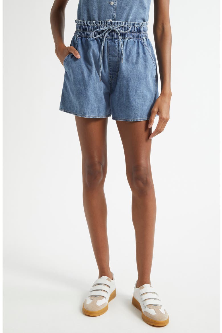 Wilder Drawstring Denim Shorts, Main, color, STARLIGHT