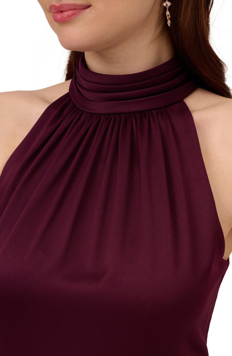 Adrianna Papell Ruffle Sleeveless Satin Crepe Dress, Alternate, color,