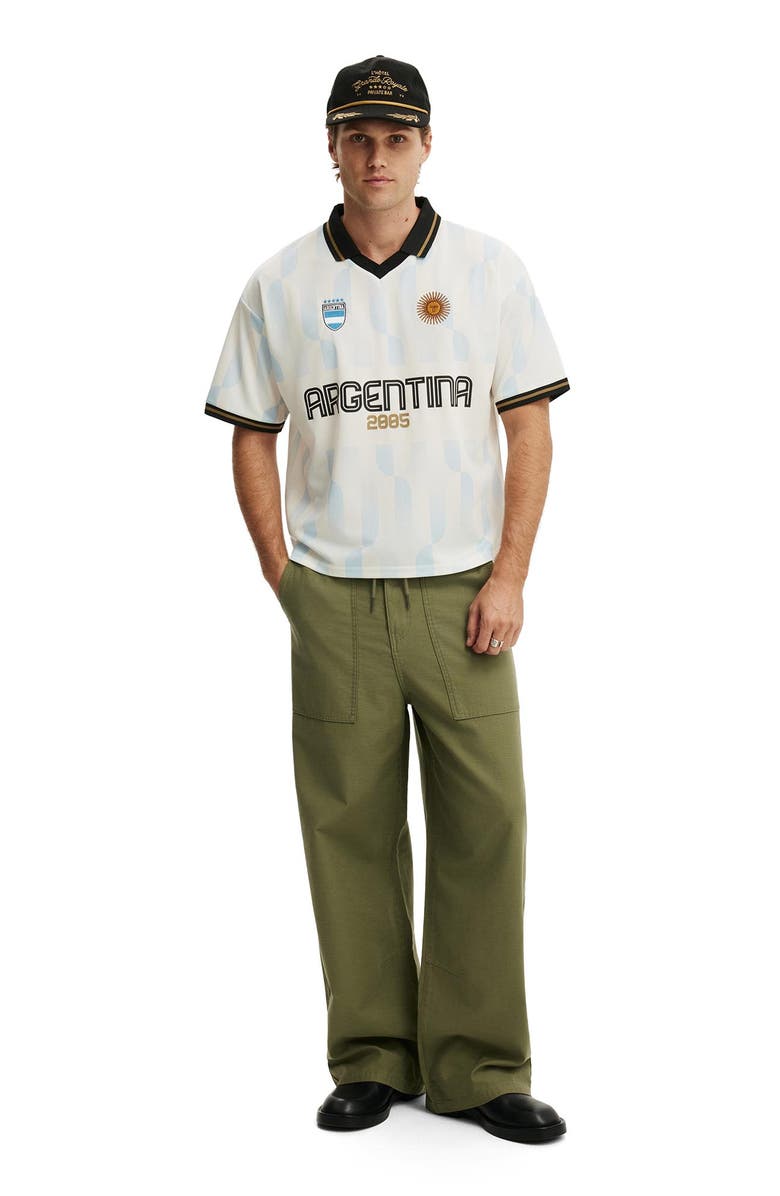 Cotton On Men's Cropped Sports Jersey, Alternate, color, Light Blue  Vintage White