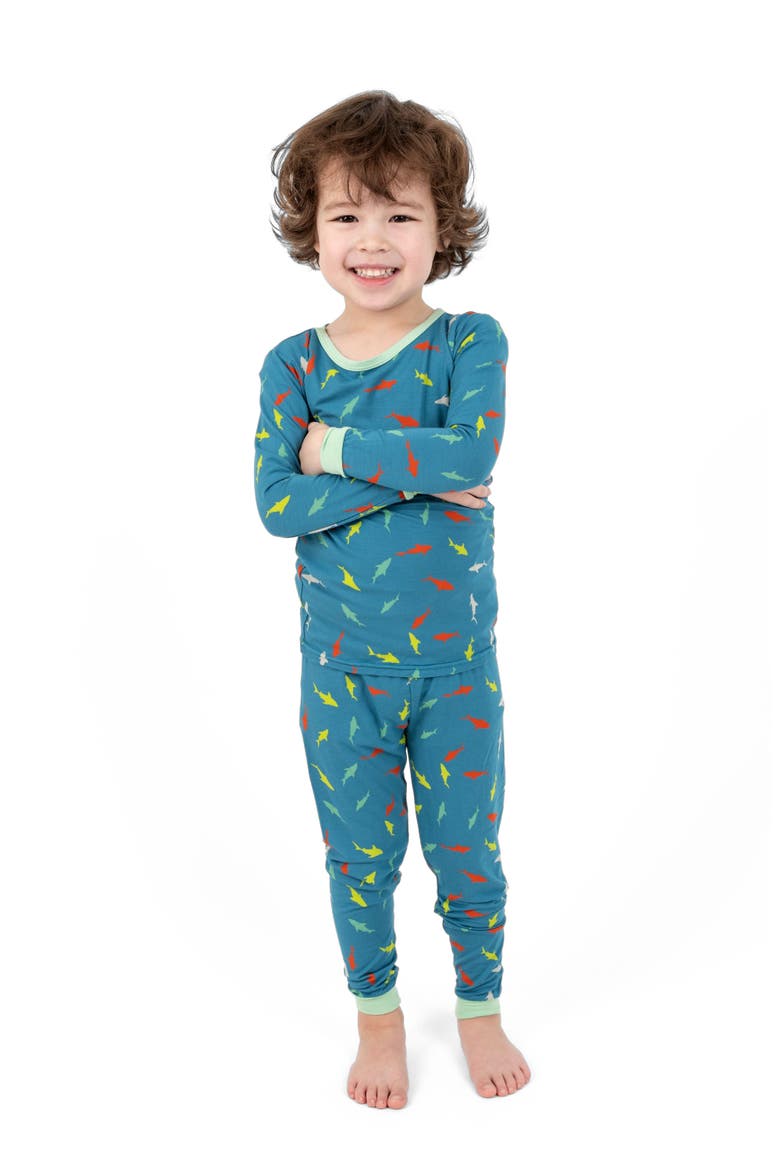 2-pc. Soft Stretch Viscose Matching Family Holiday Pajamas, Main, color, Fish Blue