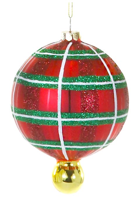 Plaid Droplet Ornament