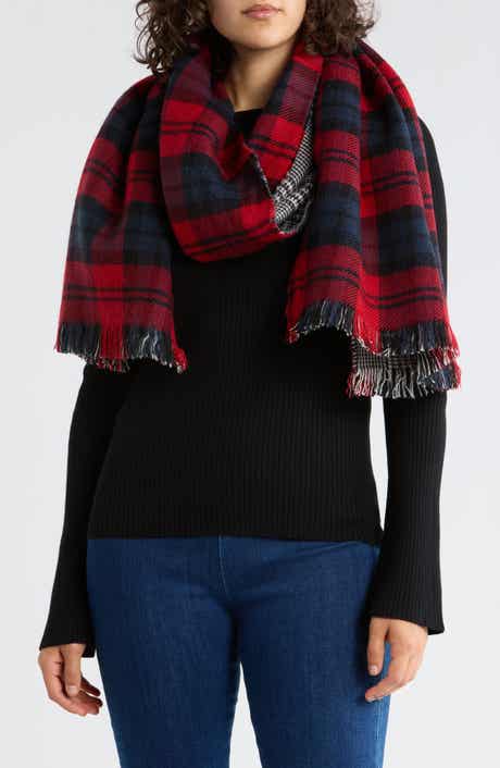 Tasha Houndstooth & Plaid Reversible Scarf