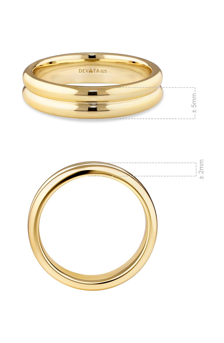 DEVATA Lined Band Ring in Gold Plated Sterling Silver, Alternate, color, Yellow Gold