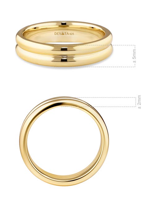 Devata Lined Band Ring In Gold