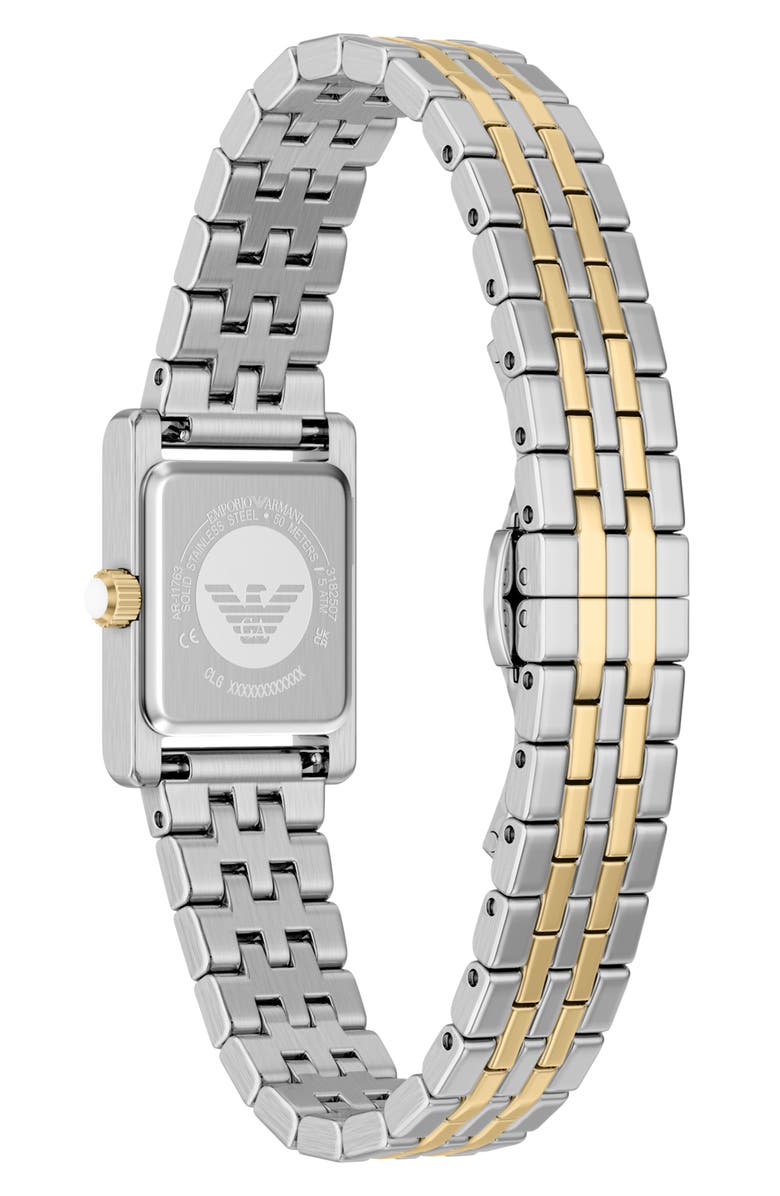 Emporio Armani Small Mother-of-Pearl Tank Bracelet Watch, 19mm x 26mm, Alternate, color,