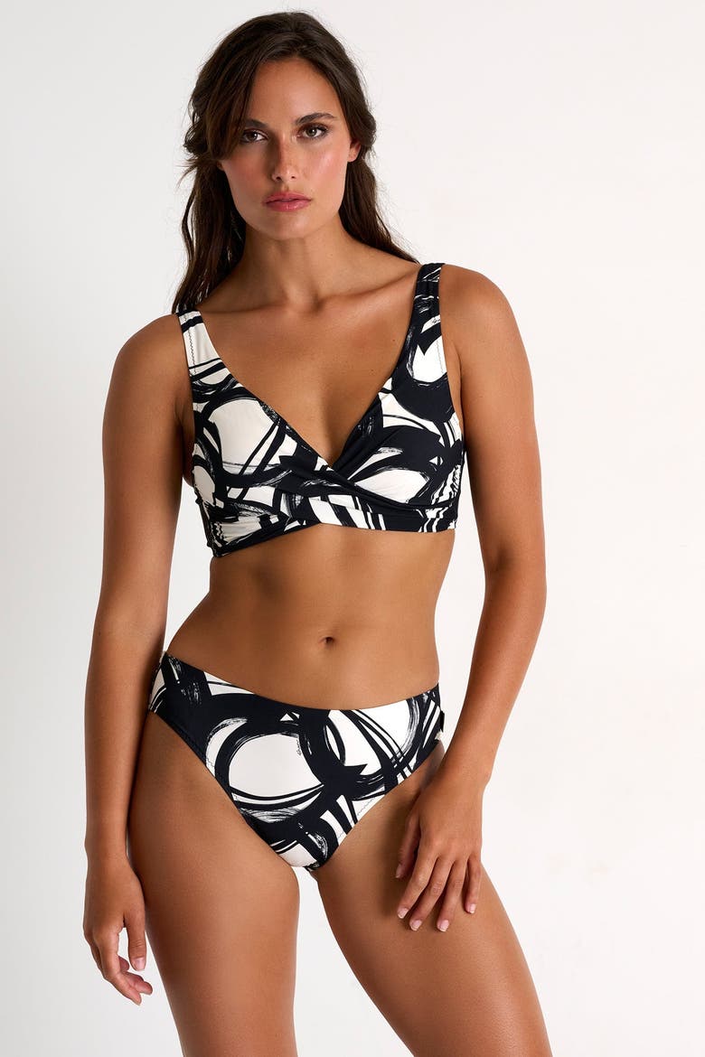 Classic Bralette Bikini Top, Alternate, color, Print