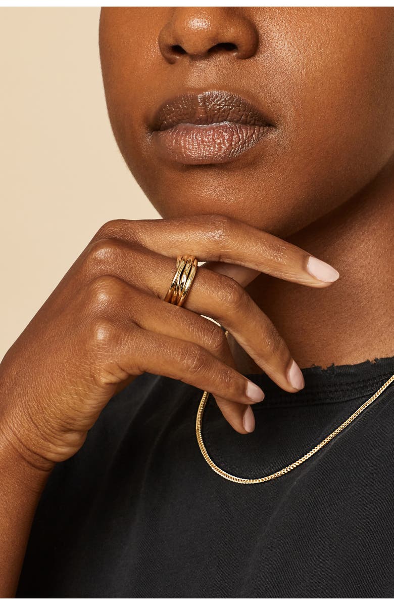 Oradina 14K Yellow Gold Echelon Ring, Alternate, color, Yellow Gold