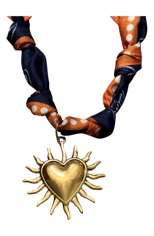 Macrae & Co . Sun Heart Charm Scarf Necklace