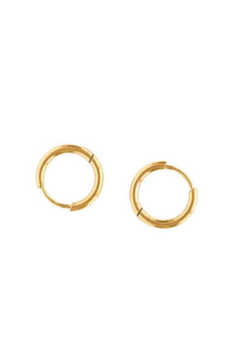 Thin Gold Hoop 8mm Earrings