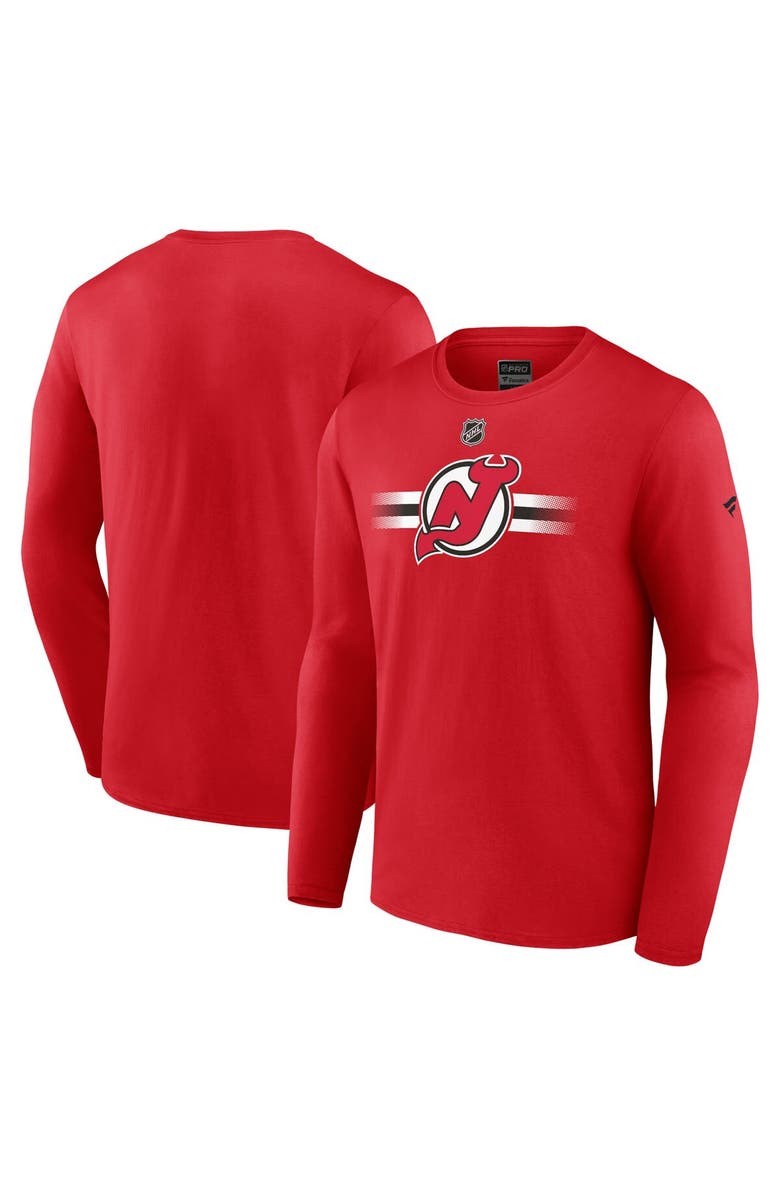 FANATICS Men's Fanatics Branded Red New Jersey Devils Authentic Pro Secondary Replen Long Sleeve T-Shirt, Main, color,