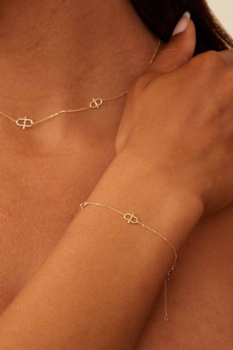 14K Gold Harmony Station Bracelet, Alternate, color, Yellow Gold