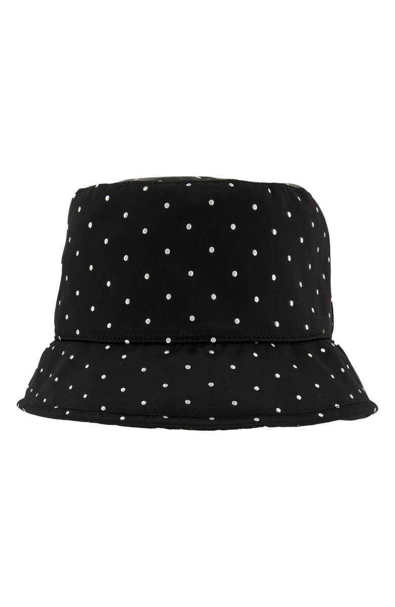 Kurt Geiger London Studded Reversible Nylon Bucket Hat, Alternate, color, Black
