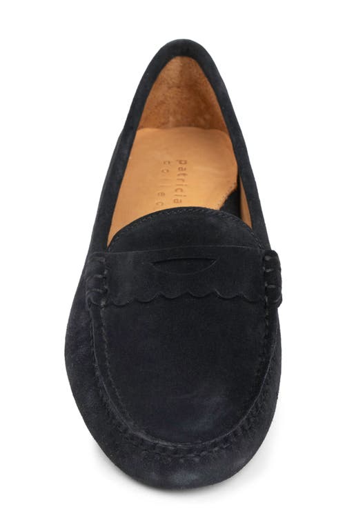 Patricia Green Janet Scalloped Driving Loafer In Black