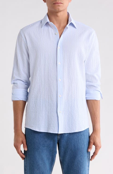 Stripe Regular Fit Button Up Shirt