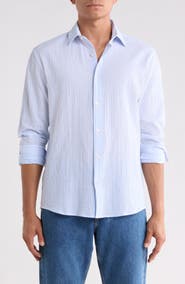 DENIM AND FLOWER Stripe Regular Fit Button Up Shirt