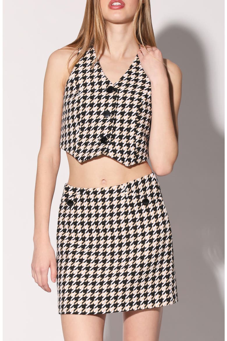 Teagan Houndstooth Miniskirt, Main, color, HERALD HOUNDSTOOTH
