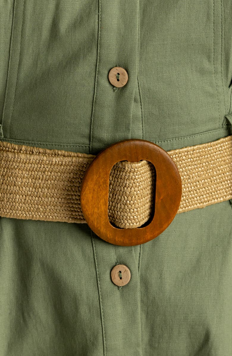 FREEMARKET Belted Stretch Cotton Midi Shirtdress with Pockets, Alternate, color, 