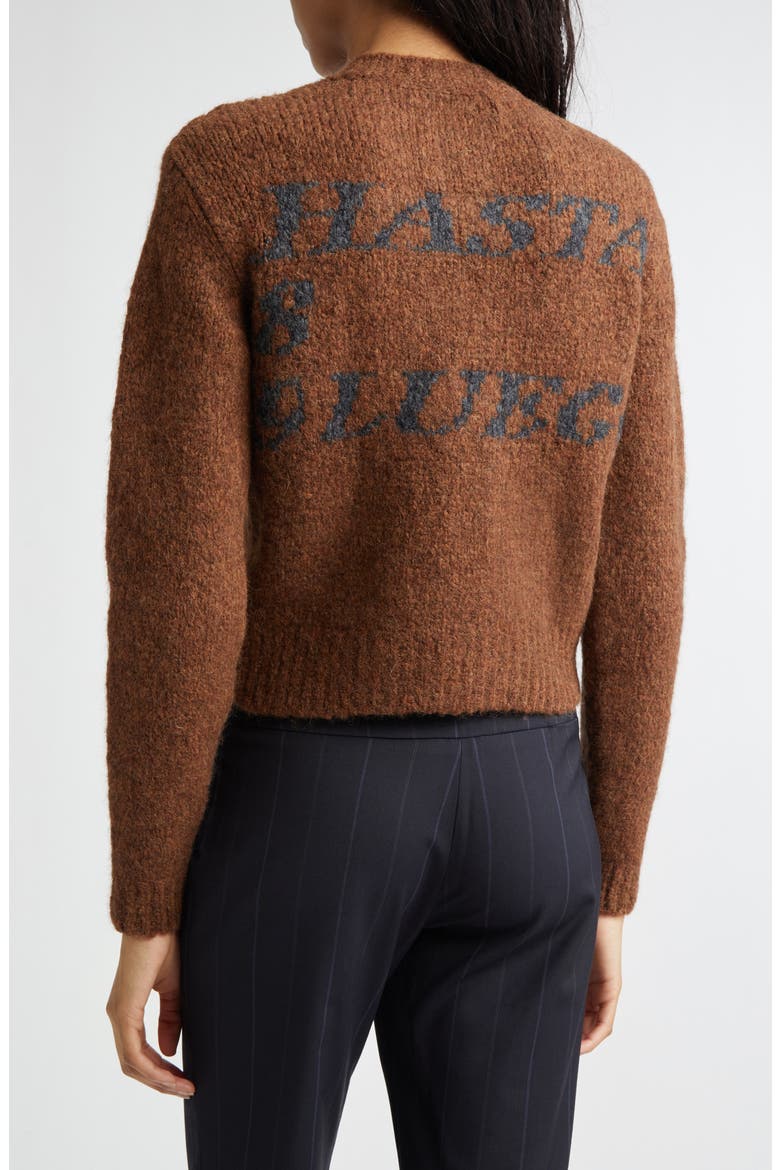 Hasta Luego Intarsia Wool & Alpaca Blend Full Zip Cardigan, Alternate, color, BROWN