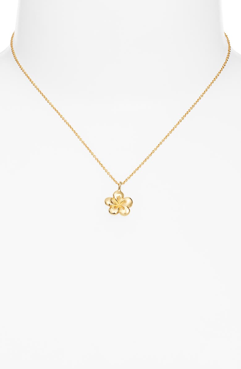 Kiara by Ki-ele Melia Plumeria Pendant Necklace, Alternate, color, Golden