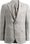Jack Victor McAllen Light Grey Plaid Soft Constructed Wool & Silk Sport Coat