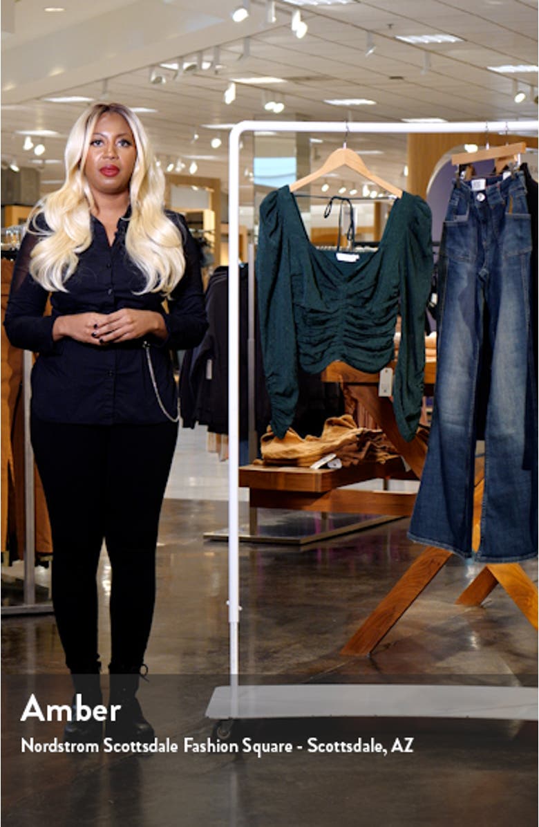 Ruched Puff Shoulder Crop Top, sales video thumbnail