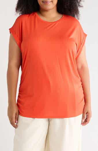 Cuff Short Sleeve Ruched T-Shirt