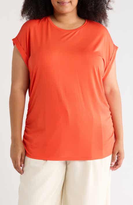 Cuff Short Sleeve Ruched T-Shirt